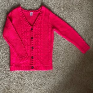 Girls Carters hot pink cardigan sweater